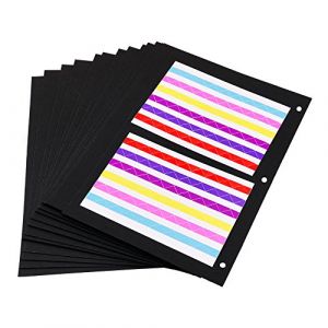 ThxMadam Scrapbooking Papier Noir 21x15CM, 20 Feuilles de Recharge Papier Livre Photo Papier pour Scrapbook Album Photo Livre d'or Mémoire Notebook 8.66" x 7.08" (22x18CM) pour Album Petit (THXMADAM, neuf)