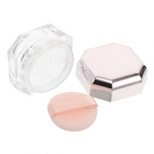 FOMIYES 1ensemble Boîte à Poudre Loose Portable Avec Houppette Conteneur De Poudre Pour Voyage Étui Compact Pour Maquillage (Yaoys, neuf)