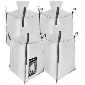 KOTARBAU® Sac Big Bag Vide, Bigbag, Big Bag Bois, Big Bag Gravat, Big Bag Jardin, Sac Gravat Chantier 90x90x90 cm 500 kg avec trémie de vidange et goulotte 4 pièces (KOTARBAU, neuf)