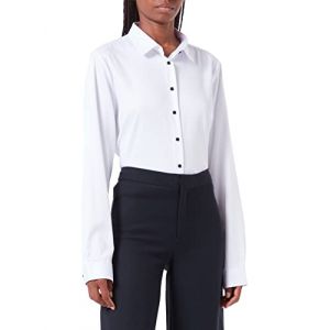 Chemise Femme Manche Longues, Chemise Basic Casual EL&eacute;Gant Bureau Tunique Femme Mode Tee Top Haut Blouse,Blanc,34 (UK 6) (AVTIFIT, neuf)