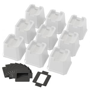 Lutown-Teen Lot de 9 rehausseurs de lit de 7,6 cm, rehausseurs de meubles robustes pour roulettes de canap&eacute;s, rehausseurs de chaises, rehausseurs de canap&eacute;, rehausseurs de table, couleur blanche (Lutown-Teen, neuf)