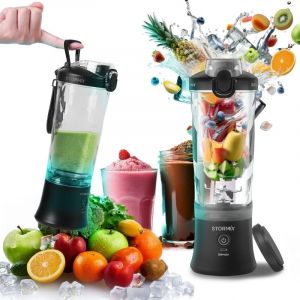 STORMIX BLENDER – Blender Portable Sans Fil – 6 Lames Acier Inoxydable – 150W Puissant & Rapide – Smoothies, Shakers, Glace Pilée – 600ml – USB-C Rechargeable – Auto-Nettoyage – Design Élégant (Musculation-Sport&Santé, neuf)