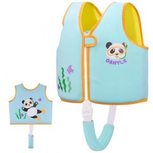Gilet de Natation OSHYLE pour Enfants Gilet Flottant pour Tout-Petits avec Sangle de sécurité Aide à la flottabilité (BU-Panda, M(3-6)) (JshengTech, neuf)
