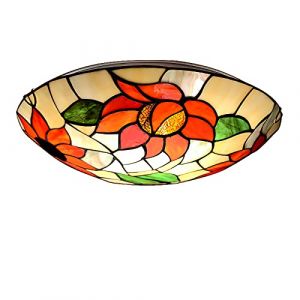 WDBZTJ Plafonnier LED, 6000K Tiffany Style Éclairage de Plafond Lustre Vitrail pour Salon Chambre Cuisine Couloir,15.7 inch (ZTJ-Lighting, neuf)