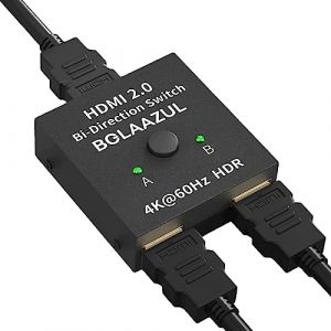 BolAAzuL Switch HDMI 2.0 4K 60Hz, Splitter HDMI 2 Entrées 1 Sortie ou 1 Entrée 2 Sorties, Bidirectionnel Commutateur Répartiteur 4K 3D 1080P HDCP 2.2 HDR pour PS4 PS3 Xbox Lecteur Blu-Ray DVD TV (BolAAzuL, neuf)