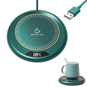 Chauffe Tasse, Chauffe-Tasses USB avec 3 R&eacute;glages de Temp&eacute;rature, R&eacute;chauffe-Tasse &agrave; Caf&eacute;, Chauffe Tasse &agrave; Caf&eacute;, Chauffe-Bougie Intelligent Chauffe-Boisson &Eacute;lectrique pour Caf&eacute; Th&eacute; Lait Bougies (Vert) (zhiyinhouse, neuf)