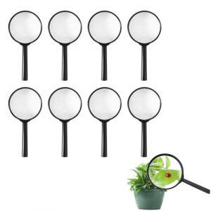 Loupe pour Enfant,Loupe Ensemble, 8 Pi&egrave;ces Loupes en Plastique,Loupe Noire pour Enfants,Loupe Insecte,Mini Loupes pour Enfant,Loupe De Lecture,Mini Loupe Enfant,Le Chercheur D&eacute;tective pour Enfants (RONG LII, neuf)