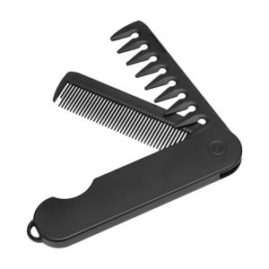 Peigne à barbe pliable, peigne à cheveux pliable-2-en-1 petit sac de style sac, peigne portable avec dents fines et peigne avec dents larges pour le maintien et les styles de style (spellu, neuf)