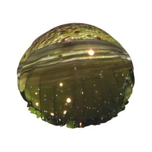 Bonnet de douche avec imprim&eacute; jus de kiwi pour femme, confortable, durable et non serr&eacute;, accessoire de protection des cheveux (Zhaowenkaishop, neuf)