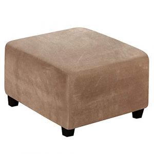 Meigeh Housse de Pouf carré Housse de Protection pour Repose Pied Housse Repose Pied Housse de Pouf Housse ottomane en Velours Extensibles Marron (CHNSHOME-FR, neuf)