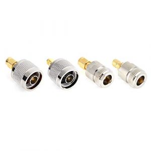 Adaptateur N-JK vers SMA, 4 Pi&egrave;ces/Ensemble Kit de Connecteur M&acirc;le/Femelle N-JK 50 OhM vers SMA-JK Femelle/m&acirc;le pour Antennes, P&eacute;riph&eacute;riques LAN sans Fil (Tosuny, neuf)