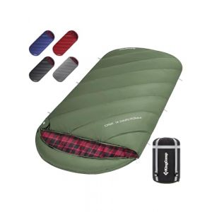 KingCamp Sac de Couchage pour Adultes Enfant Flanelle de Coton 3-4 Saisons Ultralight Extra Large Sac de Couchage Camping Chaud Compact Portable Grand Froid pour Camping Randonnée Extérieur Intérieur (KingCamp EU, neuf)