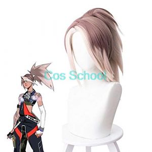 GUANBBD Cos School LOL Akali Perruque de cosplay La Rogue Assassin Cosplay Akali Real Damage Game Peau Jouer comme perruque Accessoires Perruques Akali (GUANBAIJI1982, neuf)