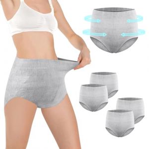 ACWOO 4Pcs Culottes Post Accouchement, Culottes de Maternité Jetables, Slip Jetable Maternité, Incontinence Pregnancy Culottes, Maternité Jetables Sous-vêtements pour Le Post Partum et Césarienne (AOGOE-EU, neuf)