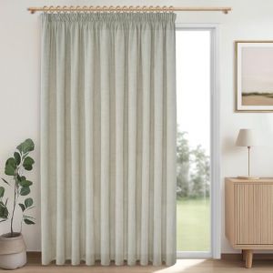 MRTREES Rideau Voilage Grande Largeur 300x240 CM en Lin Naturel Rustique pour Salon 1 Pièce, Rideaux Galon Fronceur Semi-Transparent Décoration de Maison Fenetre Chambre Adulte (MRTREES HOME, neuf)