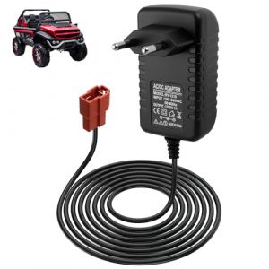 12V 1A Chargeur de Batterie pour &Eacute;lectrique Enfants, 12 Volts Chargeur Voiture Adaptateur pour SUV ATV Moto Quad Electrique Enfants Jouets de Voiture Electric Ride-Ons Accessoires, Prise carr&eacute;e (MaiErKen, neuf)
