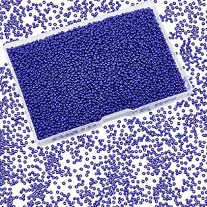 PH PandaHall - Lot de 100g/ Boite Perles de Rocaille Verre, Vernis a Cuisson, Couleurs Opaques, Rond, Bleu de Nuit, 2mm, Trou: 0.3mm (PandaHall FR, neuf)