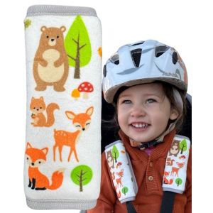 HECKBO Lot de 2 Protège-Harnais Animaux de la Forêt – Coussin Rembourré pour Ceinture Bébé, Accessoire Poussette & Siège Auto, Mixte Fille Garçon, Doux et Confortable (HECKBO Germany GmbH, neuf)