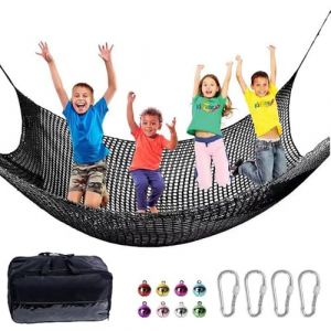 Filet d'escalade pour Aire de Jeux,Filet Anti-Chute,Filet De S&eacute;curit&eacute; pour Enfants,Double Couche,Trou de 4cm,Con 4 Crochets de s&eacute;curit&eacute;, Sac de Rangement pour Enfants l'escalade (Noir, 2 * 3) (sihuiouzhou, neuf)