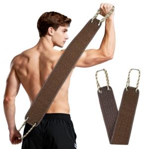 Beugo Gommage du Dos pour la Douche, Gant de Toilette Exfoliant Double Face avec Poign&eacute;es Sangle de Bain Exfoliant pour le Dos Homme et Femme pour un Nettoyage en Profondeur, Marron (Beugo, neuf)