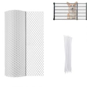 Rouleau de Grillage en Plastique pour clôture de volaille 40x500cm Filet de Sécurité avec serre-câbles Grillage à poules Clôture pour décoration d'intérieur et jardinage (JINGHANGER Direct, neuf)