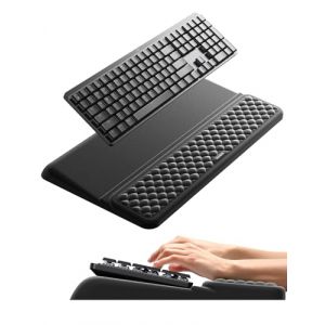 VAYDEER Repose-Poignets Ergonomique avec Rehausseur de Clavier &ndash; Support 2-en-1 en Mousse &agrave; M&eacute;moire de Forme, Confort de Frappe et Maintien Antid&eacute;rapant pour Bureau, T&eacute;l&eacute;travail ou Gaming &ndash; Noir (Vaydeer UK, neuf)
