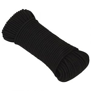 vidaXL Corde de Travail Ligne de Travail Corde Torsad&eacute;e Corde d'Amarrage C&acirc;ble de Travail Jardin Atelier Ext&eacute;rieur Noir 4 mm 25 m Polyester (vidaXL FR, neuf)