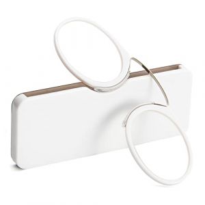 KoKoBin Lentilles de lecture unisexes Aide visuelle compacte Mini Nose Clip Lunettes de lecture sans branches Antid&eacute;rapantes Aide &agrave; la lecture - Toujours &agrave; port&eacute;e de main (blanc, 3.5, diopters) (Hime Tech, neuf)