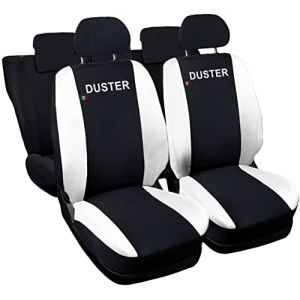 Rebeca Shop - Housses de siège pour siège Auto, compatibles Housses de siège Auto pour Duster | Noir Blanc | Made in Italy | Housses pour sièges Avant et arrière | Compatibles airbags (Rebecashop, neuf)