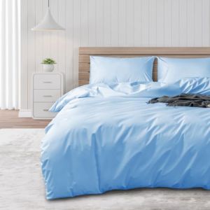 DUJUIKE Housse de Couette imperm&eacute;able, Prot&egrave;ge-Couette, Imperm&eacute;able, Convient aux Animaux domestiques, Chats et Chiens, Enfants, Personnes &acirc;g&eacute;es, Double Fermeture &eacute;clair (Bleu Ciel, 155 x 220 cm) (Sh-eu, neuf)