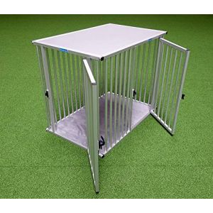 Callieway&reg; ALU DOGBOX/Cage &agrave; Chien en Aluminium pour Le Bureau ou la Maison (Barres Verticales Uniquement) (XXXL=116(L) x76(l) x96cm(h) avec 2 Portes) (Yorrxshire United GmbH, neuf)