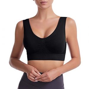 G&eacute;n&eacute;rique Soutien Gorge Dos Nu sans Armature Push Up Womens Underwear Top Int&eacute;gr&eacute; Soutien-Gorge Transparent Bretelles R&eacute;glables Confort Microfibre Brassi&egrave;re Forte Poitrine Firm Lift Sexy Le Noir 4XL (Clumanbbl, neuf)