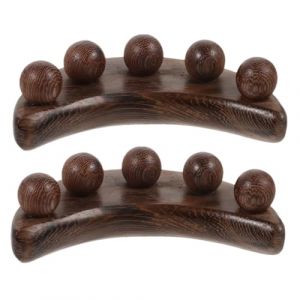CLISPEED 2 Pi&egrave;ces Outil de Massage Bois pour Visage T&ecirc;te Massager Portable Forme de Croissant &agrave; Perles Bois de Poulet pour Stimulation M&eacute;ridiens et Relaxation (WenHAo, neuf)