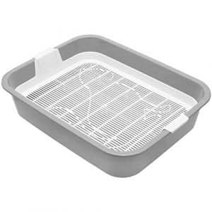 4BIG.fun Bac &agrave; sable pour chatons Lapin Plateau de toilette pour petits animaux avec passoire de nettoyage Chatons Chiot Cochon d'Inde Furets Rats Lapin Chinchilla Facile &agrave; nettoyer (4big.fun, neuf)