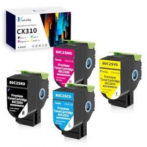 Vintella CX310 Toner Compatible avec Lexmark CX310n CX310dn CX410 CX410e CX410de CX410dte CX510 CX510de CX510dhe CX510dthe Imprimante 80C2SK0 80C2SC0 80C2SM0 80C2SY0 (2500 Pages BK, 2000 Pages CMY) (zhongshanaiweiqwl, neuf)