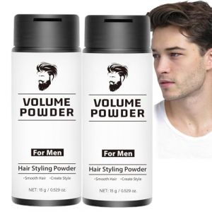 Poudre Coiffante Homme,Poudre Texture,Poudré Texturisante Cheveux,Poudré Noir Cheveux Homme,Volume Powder,Poudres Volume Chevéux,Volumisante Texture Mate,Tenue Longue Durée,Naturel Aspect (15g, 2PC) (FEIBAO&-Wu, neuf)