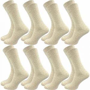 GAWILO Chaussettes pour homme en 100% coton (8 paires) | Sans coutures pressantes | Chaussettes en coton avec talon et pointe du pied renforc&eacute;s (GAWILO, neuf)