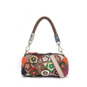 Segater Sac à bandoulière coloré à Fleurs en 3D pour Femmes Sac à Main en Cuir véritable Sac à Main Patchwork Multicolore aléatoire Sac à bandoulière Shopper Sac à Main (SEGATER, neuf)