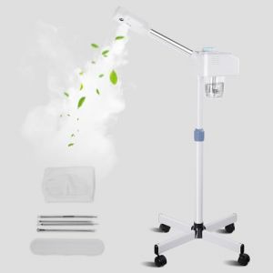 Vapeur vertical pour le visage Sauna du visage Nettoyeur de pores Vapeur Spa Machine Humidificateur Beauté Vapeur chaude et froide Appareil à vapeur hydratant sur pied pour le spa, le salon et la (TaFoyu-EU, neuf)