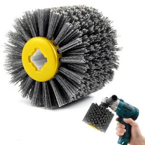 OJTOJT Brosse en nylon pour meuleuse d'angle, grain 80/120, largeur 100 mm &ndash; 120 mm de diam&egrave;tre, brosse de satin, brosse de polissage pour pon&ccedil;age du bois, machine &agrave; satiner (bleu) (OJTOJT, neuf)