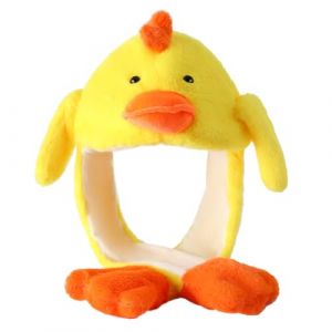 Laahoem Mobile Oreille Canard Chapeau Dames Mignon Dr&ocirc;le en Peluche Chapeau Casquette Animal Cosplay f&ecirc;te d'anniversaire Cadeau Jaune (Auto robot, neuf)