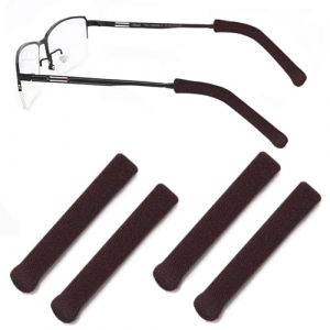 RUOXIXI 2 Paires Protege Branche Lunette,Antidérapant Lunettes Tricot,Anti Glisse Lunettes,Accessoires pour Lunettes pour Lunettes de Soleil de Lunettes de Lecture Lunettes (Marrone) (Zhexin Trading, neuf)