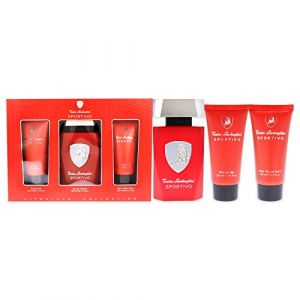 Lamborghini Sportivo Coffret cadeau 3 pièces Eau de toilette 125 ml – Gel douche 100 ml – Baume après-rasage 100 ml (CorpoeCapelli, neuf)