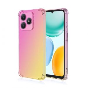Topme Coque pour Honor X5C Plus (6.74" inches), &Eacute;tui de T&eacute;l&eacute;phone Portable en Silicone TPU Souple avec D&eacute;grad&eacute; de Couleur Transparent - Or Rose (topme, neuf)