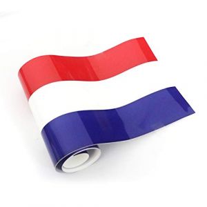 PTDecals Autocollant en PVC - 1,5 m x 15 cm - Drapeau fran&ccedil;ais FR - 3 bandes color&eacute;es - Pour v&eacute;hicule, moteur, carrosserie, miroir, aile lat&eacute;rale, coffre, hayon, porte, fen&ecirc;tre (PTDecalsEU, neuf)