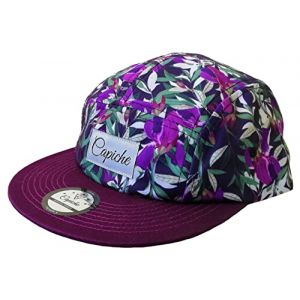 Capiche [99+ Designs] Casquette 5 Panneaux, Purple Violet, Violette Pourpre, Art Floral, Design Nature, Fleurs, Chapeau Skater, r&eacute;glable, Motif de Fin d'&eacute;tudes (ElementalGoods, neuf)