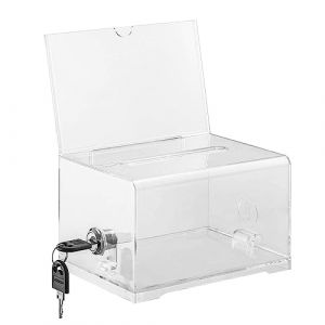 Urne Vote, Boîte à Donation, SKJJL Boite avec Serrure en Acrylique, Boite a Suggestions, Boite Transparente pour Commenter, Urne De Vote, Urne Election, Urne Tirage Au Sort, Carte De Visite (HCDZ-EUR, neuf)