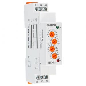 aomain Relais temporisé Asymétrique Cycler 16 A SPDT, Relais de cycle de répétition pour ventilation ambiante, déshumidification cyclique TBT7-R1 (1-SPDT, 12-240 VAC/DC) (BAOMAIN, neuf)