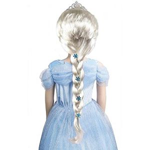 Perruque Princesse Elsa，Perruque Reine des Neiges Enfant, Accessoires de Jeux de Rôle pour Enfants，Magique pour Cosplay Party (HookRap, neuf)