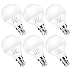 E14 LED chaud blanc lampe 7W, 60 watts remplac&eacute;, ampoule E14 chaud blanc 3000K P45 / G45 goutte forme d'&eacute;clairage ampoule LED, lampe &agrave; &eacute;conomie d'&eacute;nergie, non dimmable, 6 pi&egrave;ces (TuoF, neuf)